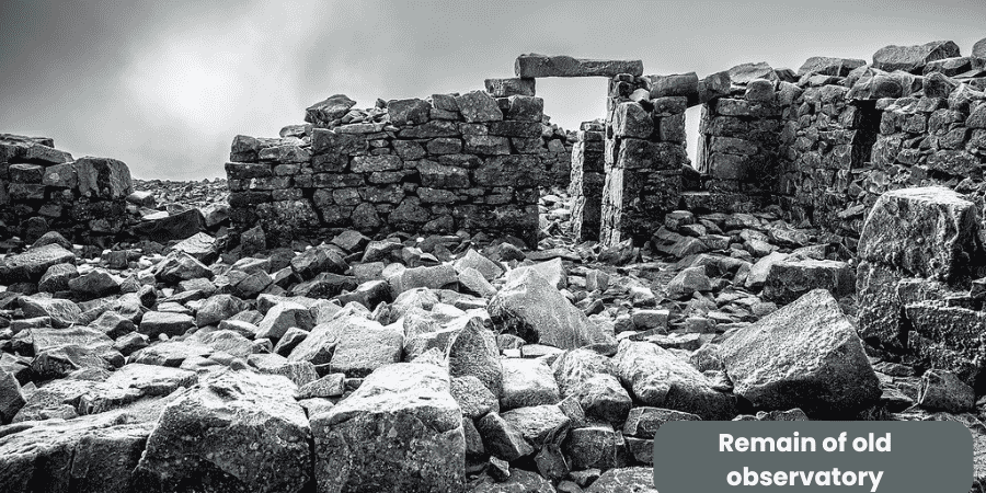 Remain of the observatory at Ben Nevis, Scotland highest mountain