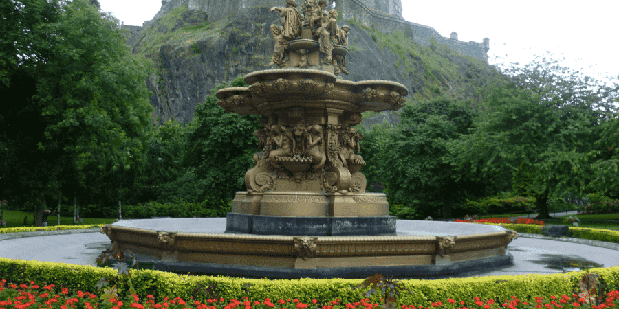 Princes Street Gardens in Edinburgh Scotland