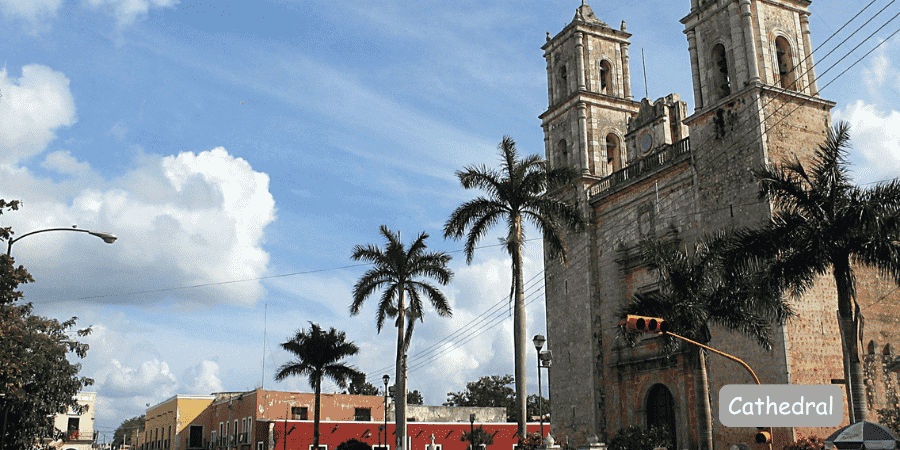 picture of cathedral in Valladolid mexico