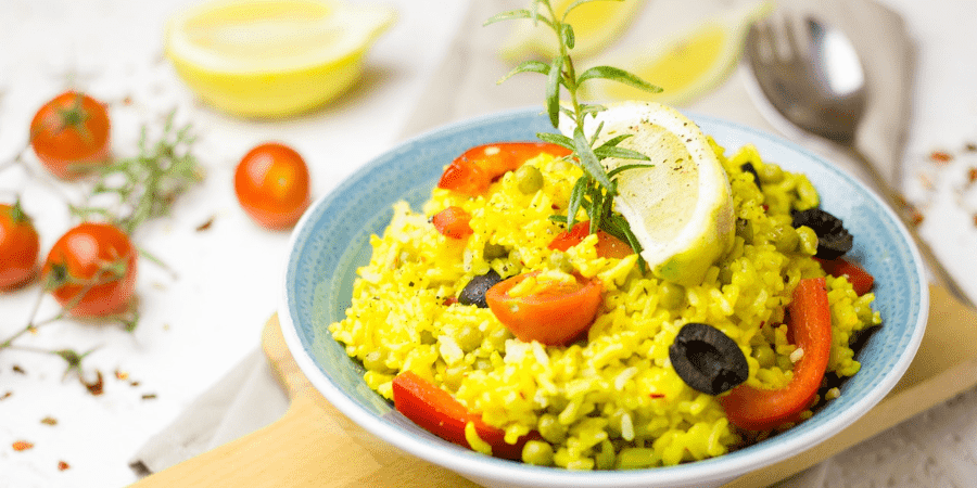 paella with lemon