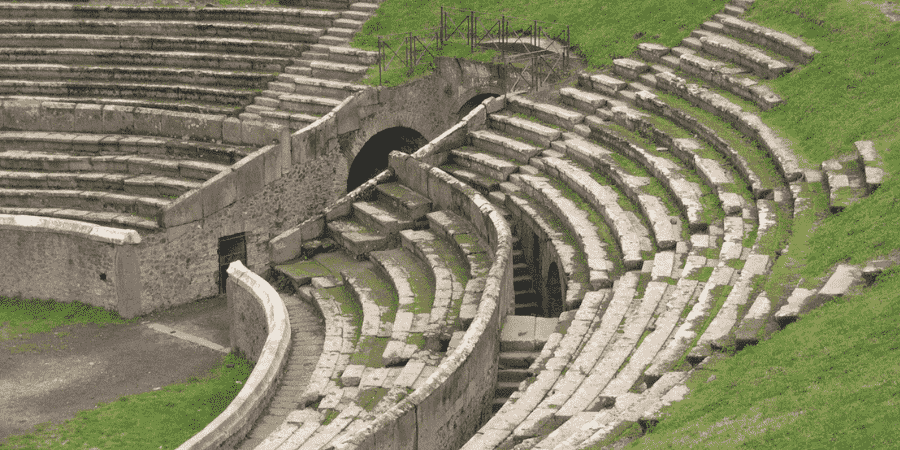 Pompeii Amphitheater in guide of rome to pompeii day trip