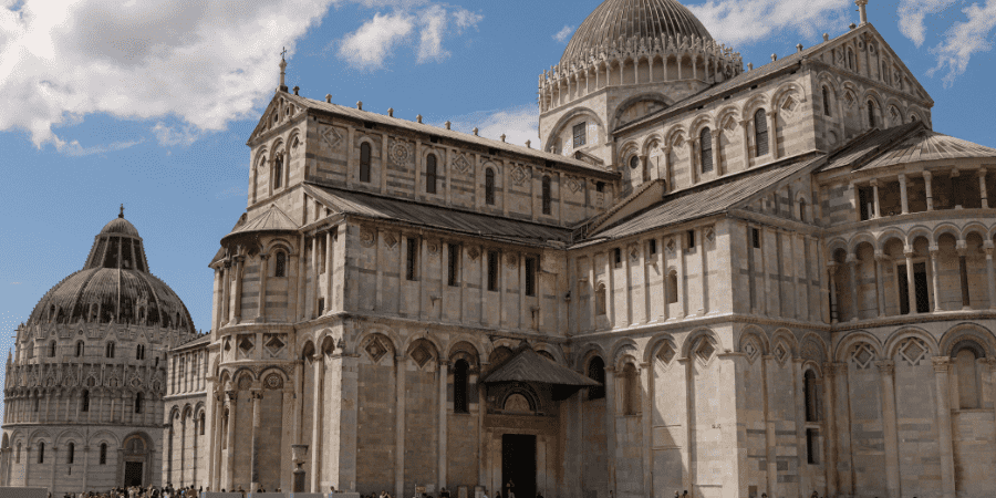 pisa cathedral in the trip from florence to pisa